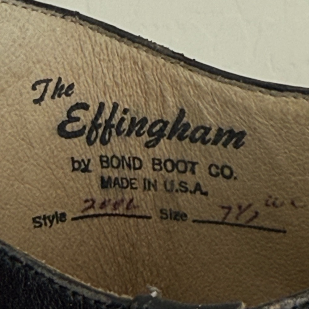 THE EFFINGHAM Black Leather 200L Tall Equestrian Boot Sz 7 1/2 WC Wide Calf - Picture 9 of 11
